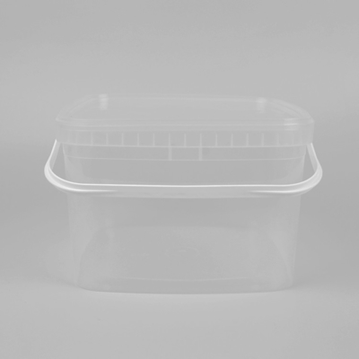 Thùng vuông 3L PP Polypropylene trong suốt với nắp màu tùy chỉnh