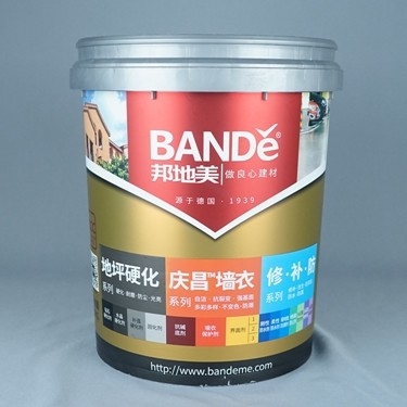 Thùng sơn nhựa bền bao gồm nắp màu vàng và bền lâu