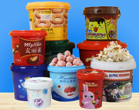 In chính xác tùy chỉnh Chất chứa thực phẩm Thùng nhựa với chuyển nhiệt IML / in màn hình
