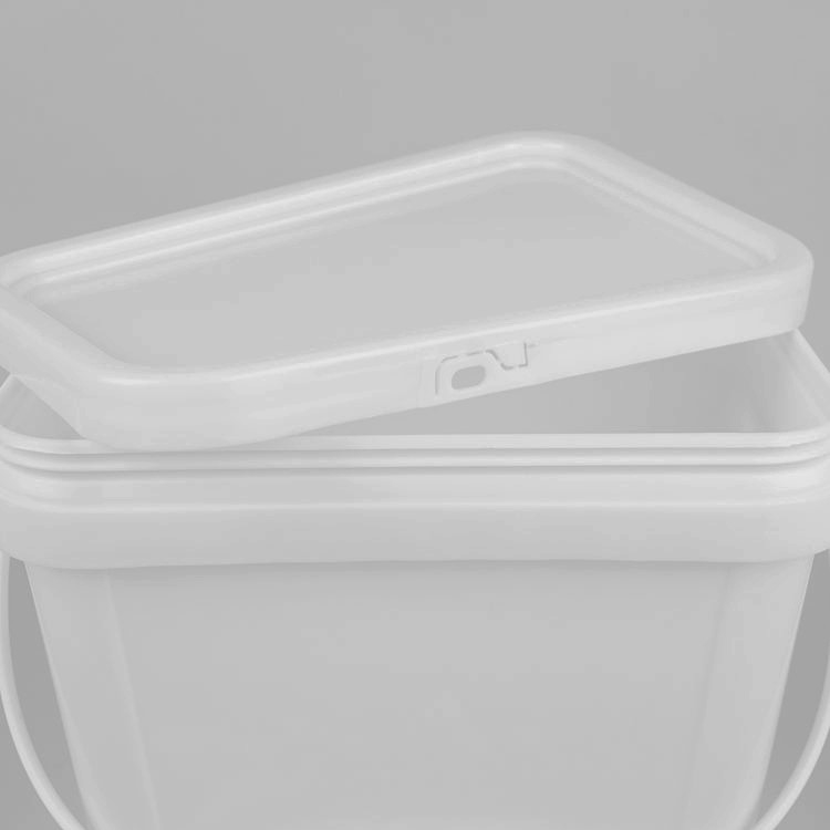 2L Square PP Food Grade Bucket với tay cầm kháng hóa học và nắp có kích thước khác nhau