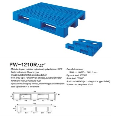 Xe nâng Pallet nhựa nặng 9 feet Tấm chống ẩm đa tiêu chuẩn dày