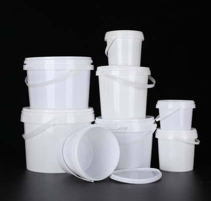 Chậu nhựa chất lượng thực phẩm trắng với nắp 1L-5L Capacity BPA Free Recyclable Handle -40°F đến 180°F